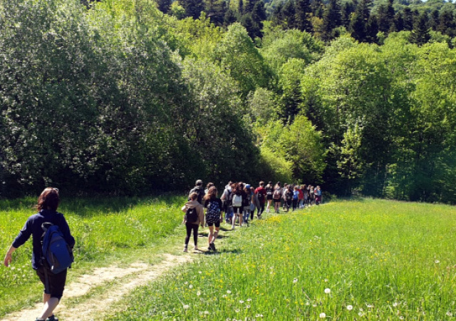 Marsz uczniów z Dukli na Cergową